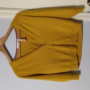 Biden Mustard Cashmere Button Sweater